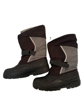L.L. Bean Kids Winter Boots Size 6 Felt Lined Insulated Snow Boots Black Gray